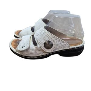 Finn Comfort Torbole White Perforated Leather Sandals